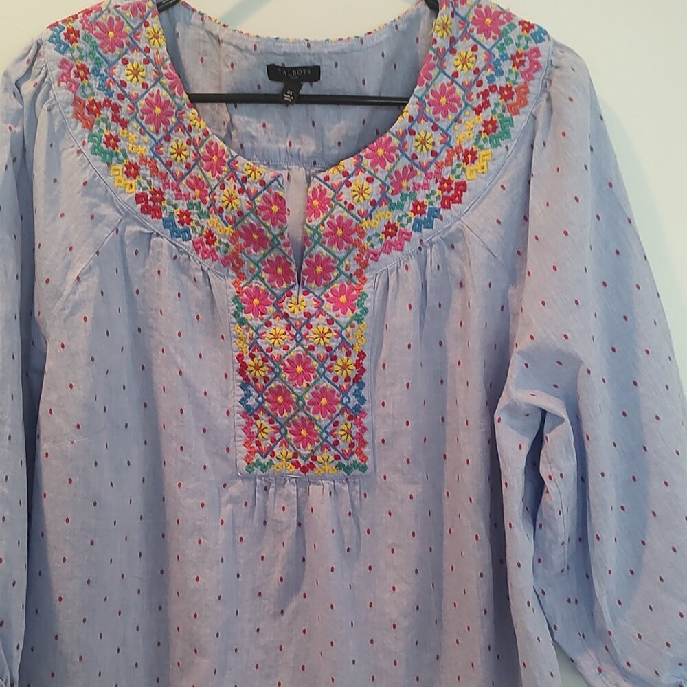 Women's Talbots Embroidered Shirt Size 2X